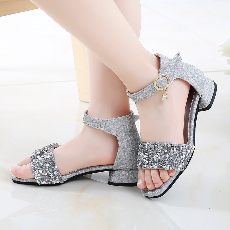 Giày sandal đế mềm chống trượt đính đá thời trang Hàn Quốc dành cho bé