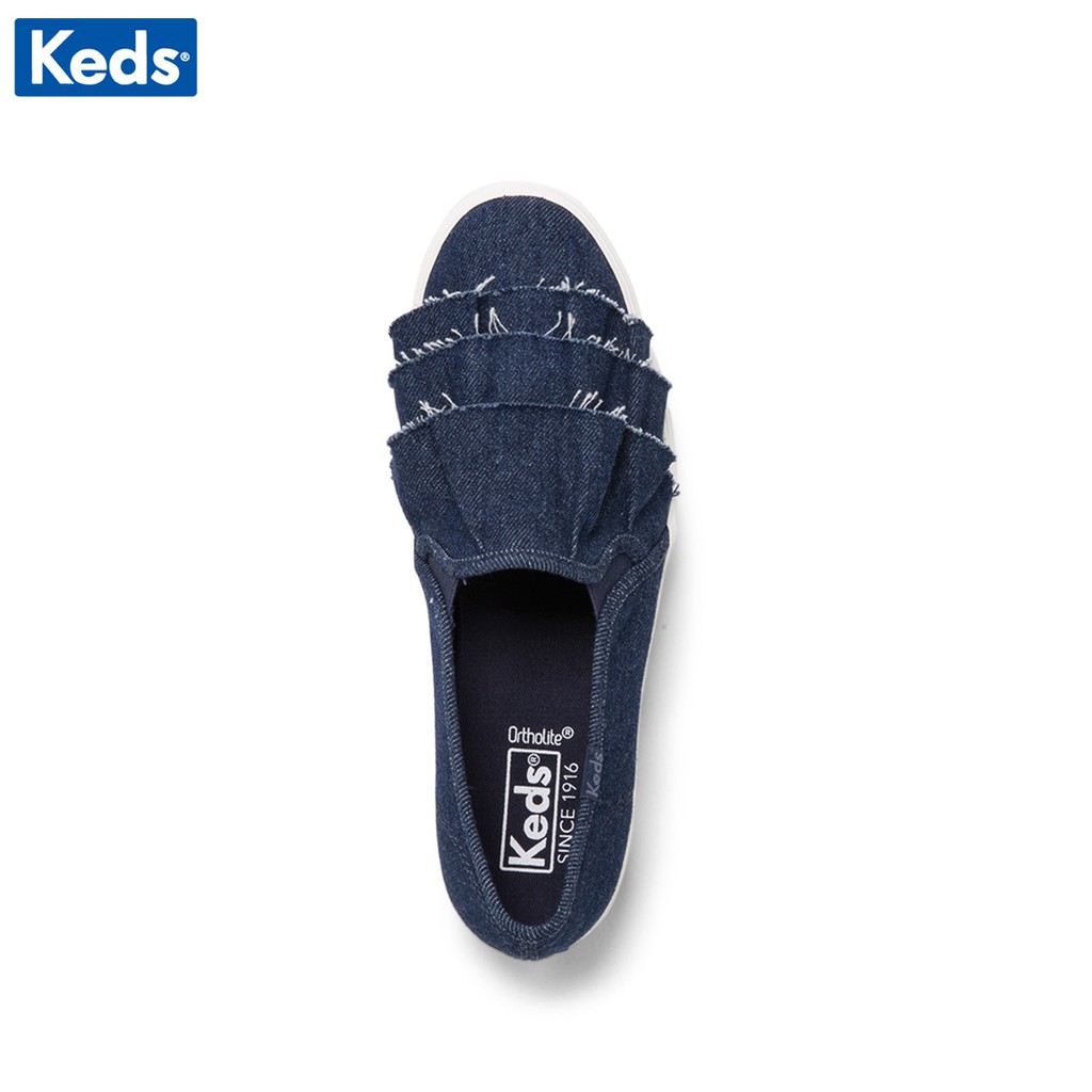 Mặc gì đẹp: Êm ái với Giày Keds Nữ - Triple Ruffle Denim Dark Blue - KD059217