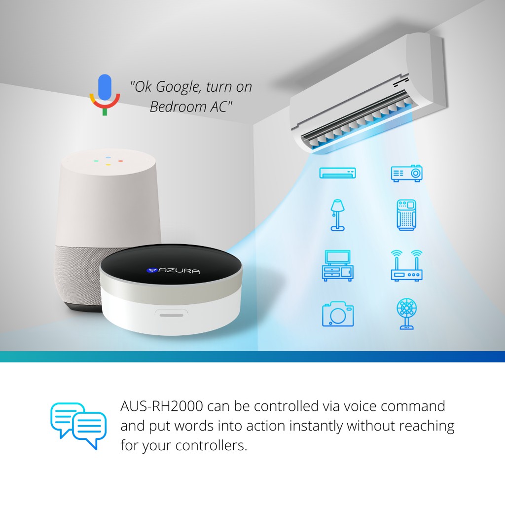 Điều Khiển Trung Tâm Hồng Ngoại IR RF AZURA AUS-RH2000 - Hàng Chính Hãng Úc
