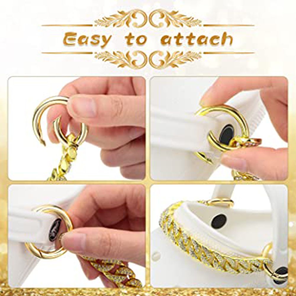 Dây xích kim loại trang trí giày dép cho nữ