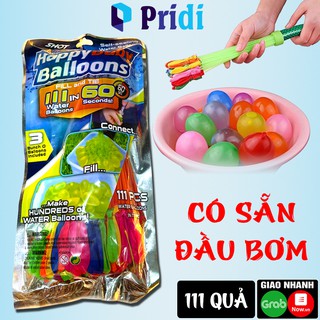 Bộ Bong Bóng Nước Chùm Happy Baby Balloons 111 Quả Nhiều Màu - Bong Bóng Nước , Bóng Bay Nước Chùm Đồ Chơi Trẻ Em PRIDI