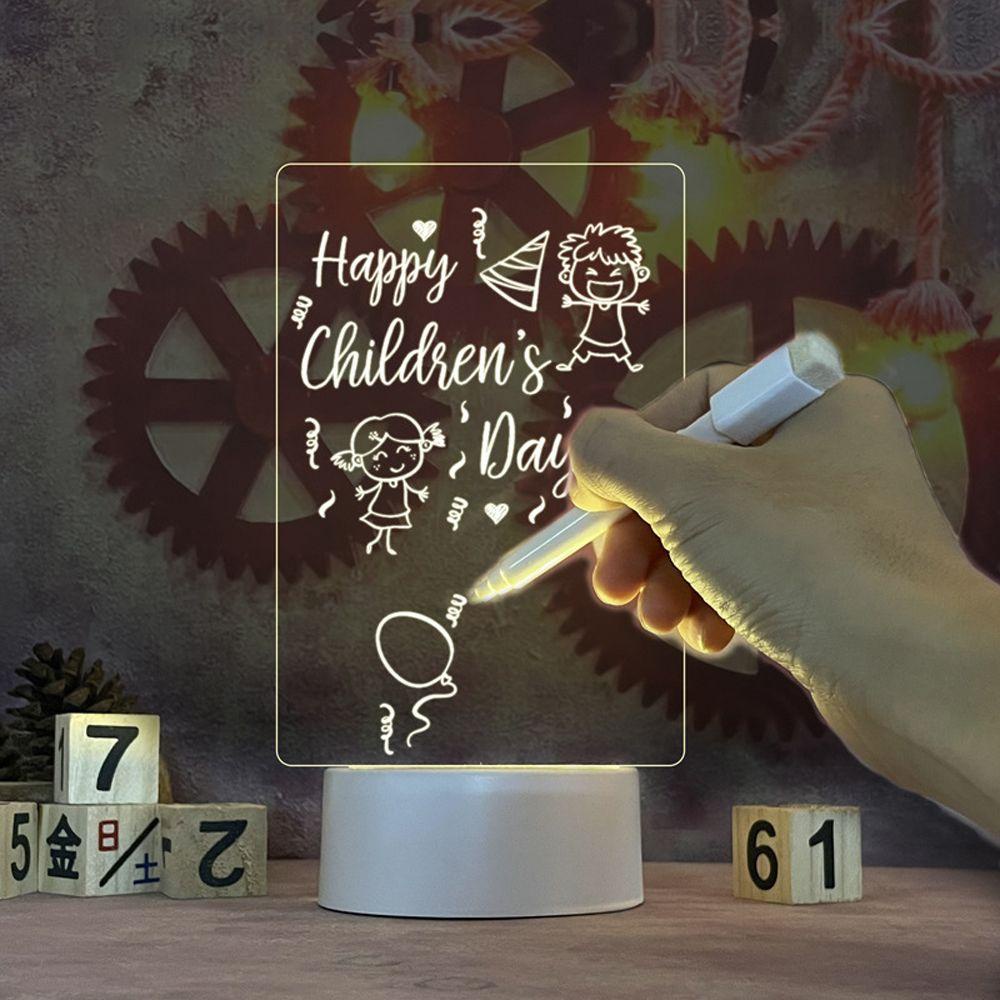 Bảng Ghi Chú Có Đèn Led Và Bút Khô Bằng Acrylic Trang Trí Nhà Cửa / Văn Phòng