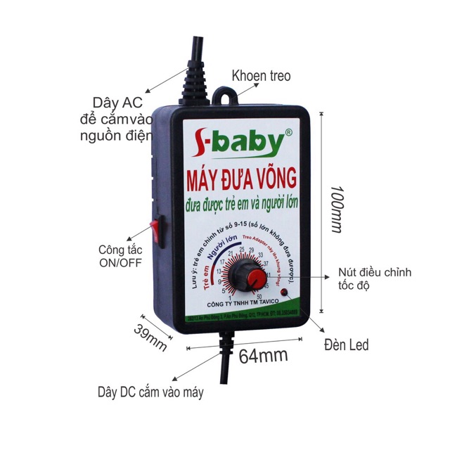 BỘ NGUỒN MÁY ĐƯA VÕNG S-BABY