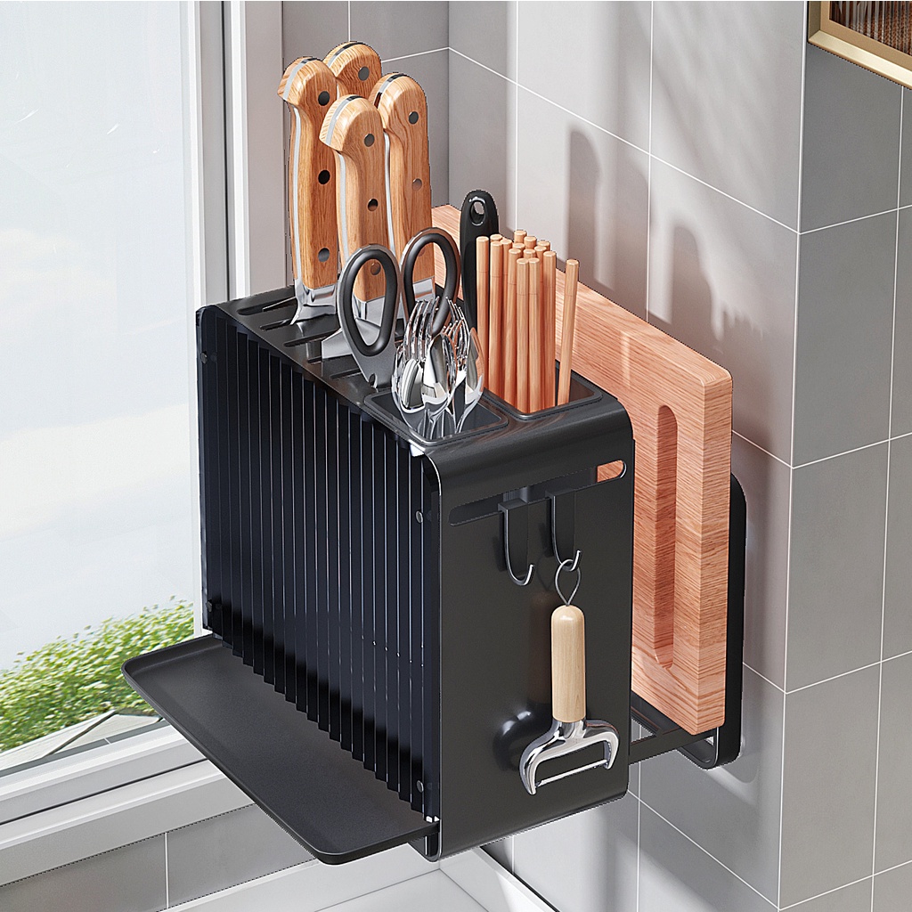 Kệ thớt dao Đặt bàn Đa Năng Giá Đựng Muỗng Đũa miễn Đục Lỗ Tiện dụng Cho Nhà Bếp