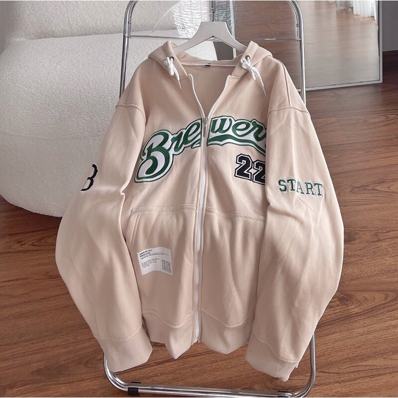 Áo Khoác Mũ Số 22 Chất Nỉ 2 Lớp Dày Dặn From Rộng Unisex Kèm Ảnh Thật