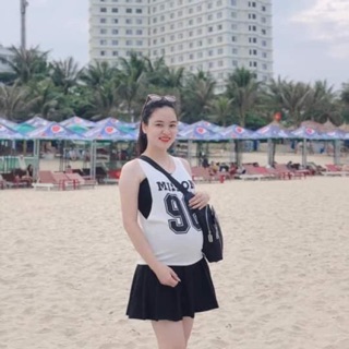 Chân váy bầu đẹp xếp li có quần đùi trong
