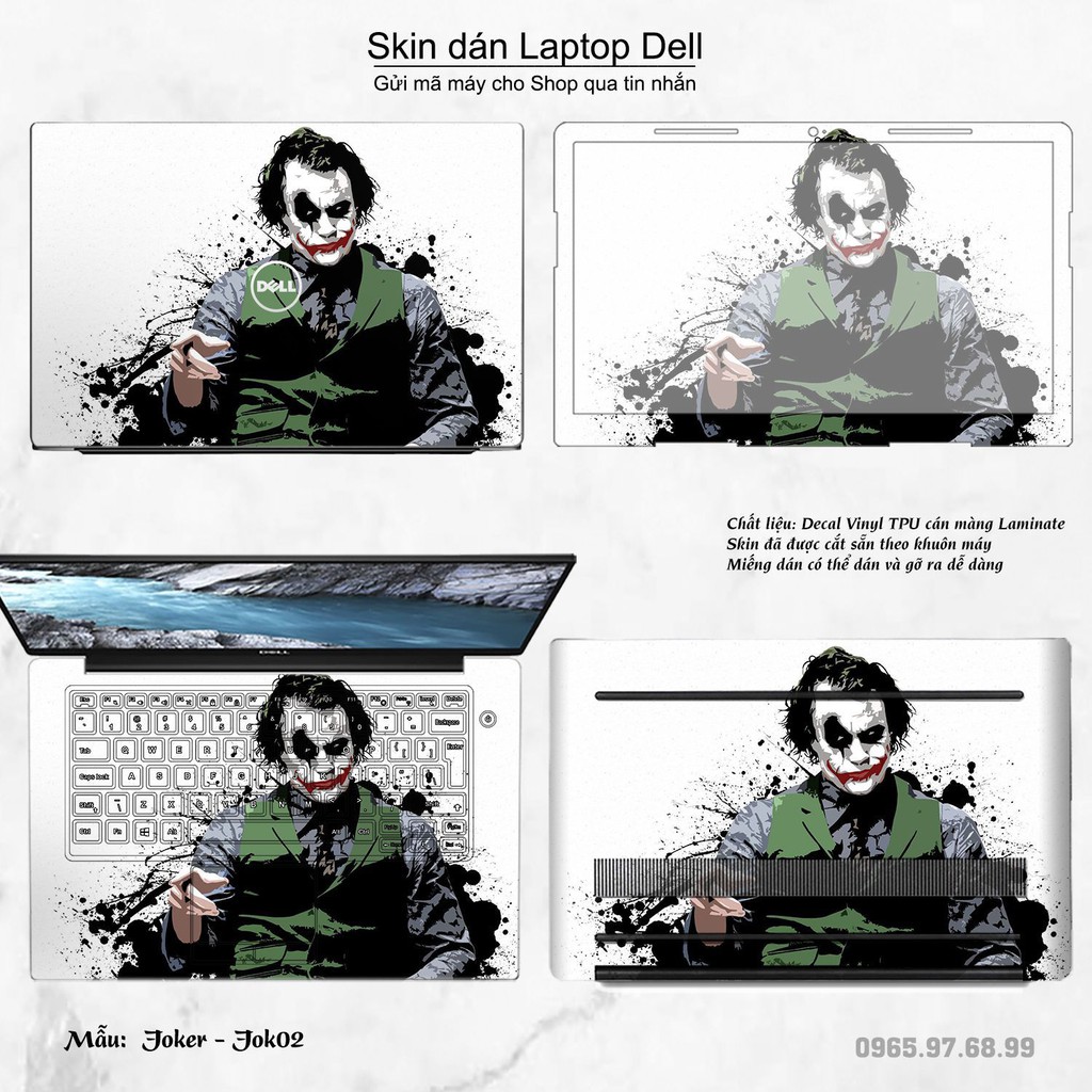 Skin dán Laptop Dell in hình Joker (inbox mã máy cho Shop)