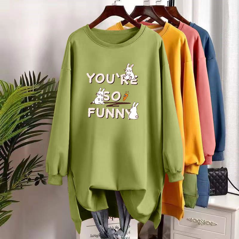 Áo Sweater Tay Dài Dáng Rộng In Họa Tiết Hoạt Hình Phong Cách Hàn Quốc Thời Trang Mùa Thu Cho Nữ C9572 [40-150KG]