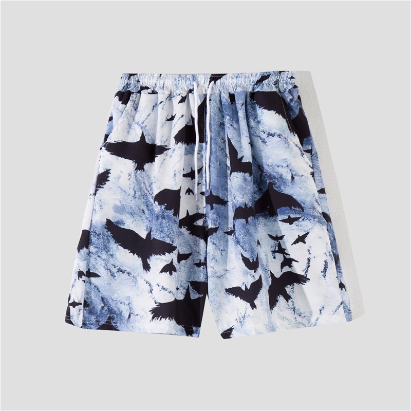 Set áo sơ mi nam ngắn tay + quần short họa tiết in 3D phong cách Hawaii