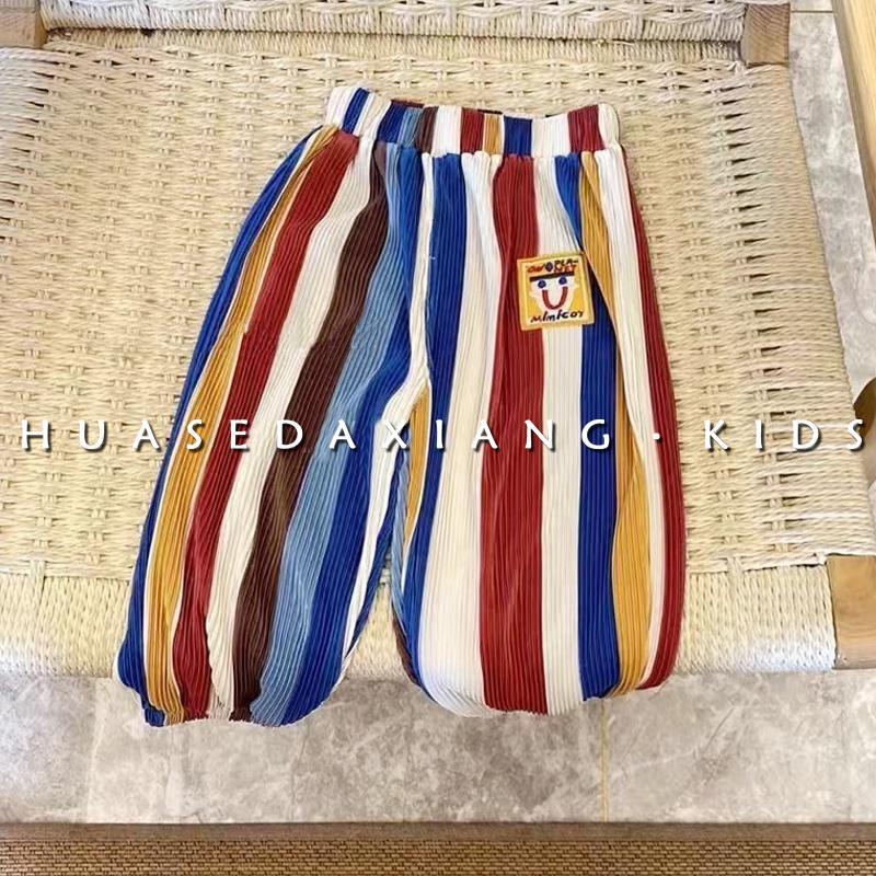 Set Đồ Mùa Hè 2 Món Gồm Áo Sát Nách Và Quần Dài Kẻ Sọc Phong Cách Nhật Hàn Hợp Thời Trang Cho Bé Trai / Bé Gái