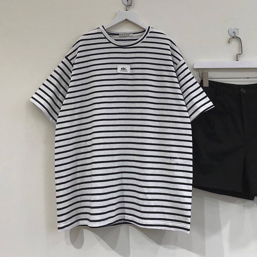 Áo Thun Nữ Tay Ngắn Kẻ Sọc JEM CLOSET Kiểu Dáng Unisex Thấm Hút Mồ Hôi Thoáng Mát BASEUS 10112