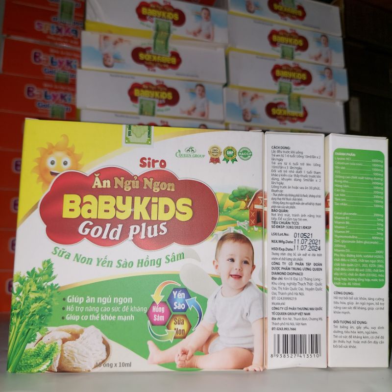 《Hộp 10 ống》Siro Giúp Bé Ăn Ngủ Ngon Gold Plus - Bổ Sung Kẽm, Taurin, Vitamin Giúp Bé Tăng Sức Đề Kháng, Tiêu Hóa Khỏe