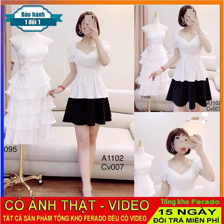 [ xả kho ] MiD Set áo trắng cổ tim S1102 Mie Design