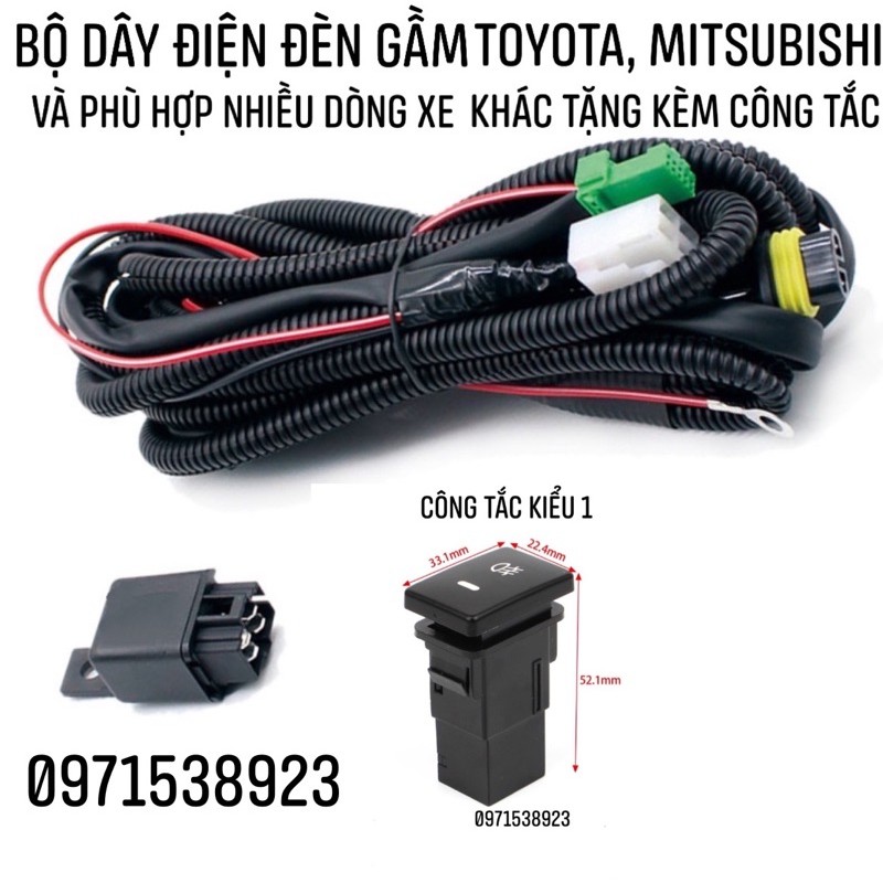 Dây điện đèn gầm lắp zin lỗ chờ TOYOTA, MITSUBISHI, và nhiều dòng xe khác