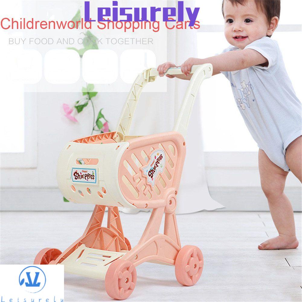 Xe Đẩy Siêu Thị Đồ Chơi Mini Bằng Nhựa Nhiều Màu Dành Cho Bé Gái