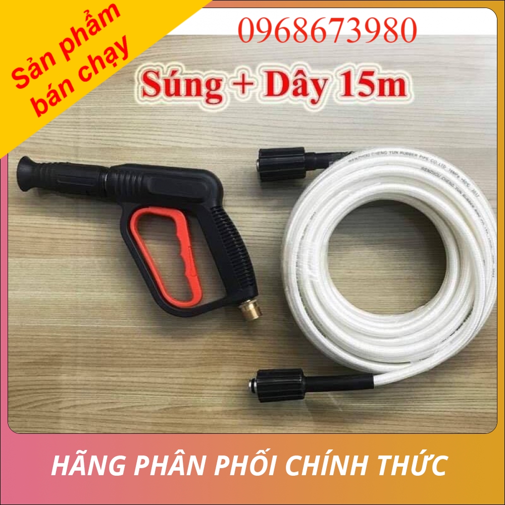 Combo Súng Và Dây Rửa Xe Cao Áp 15m