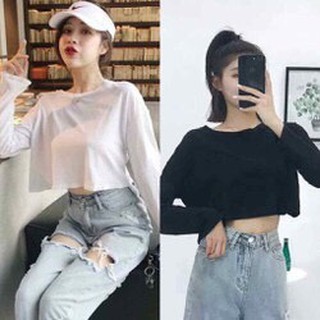 Áo thun croptop dài tay