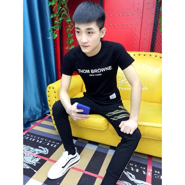 Áo thun nam chữ Thom from unisex tay lỡ hàng oversize