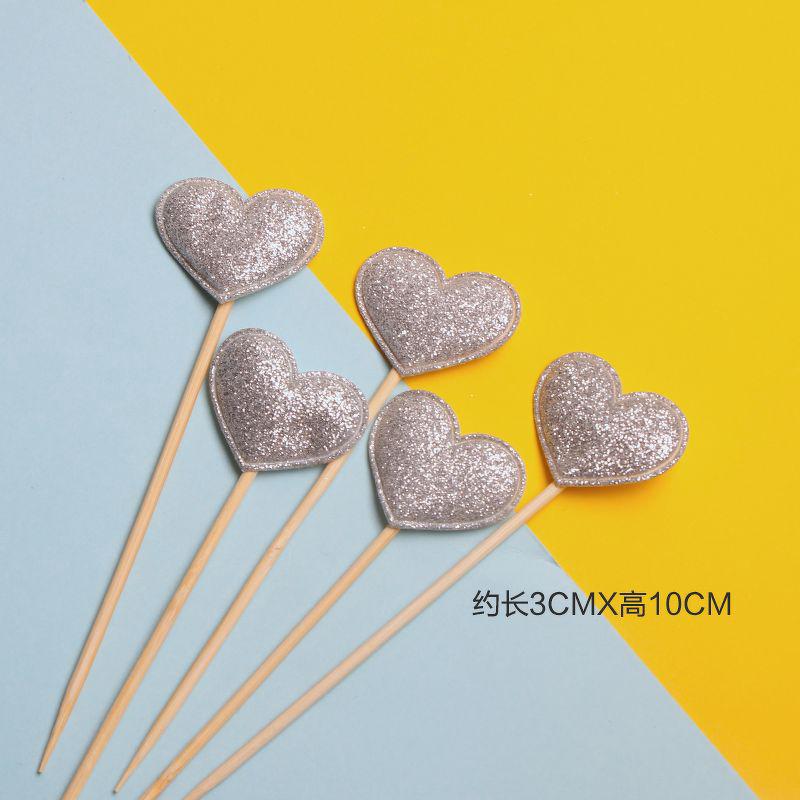 Que cắm tim nhũ bạc (5 que)
