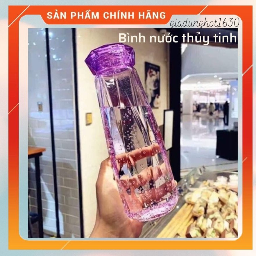 (Bán lỗ) Bình nước thủy tinh nhiều màu dung tích 500mL