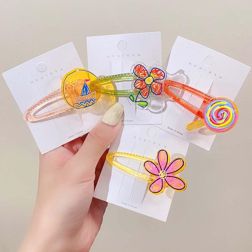 Kẹp Tóc Hình Hoa Bằng Acrylic Màu Kẹo Phong Cách Hàn Quốc Thời Trang Xuân Hè Cho Nữ