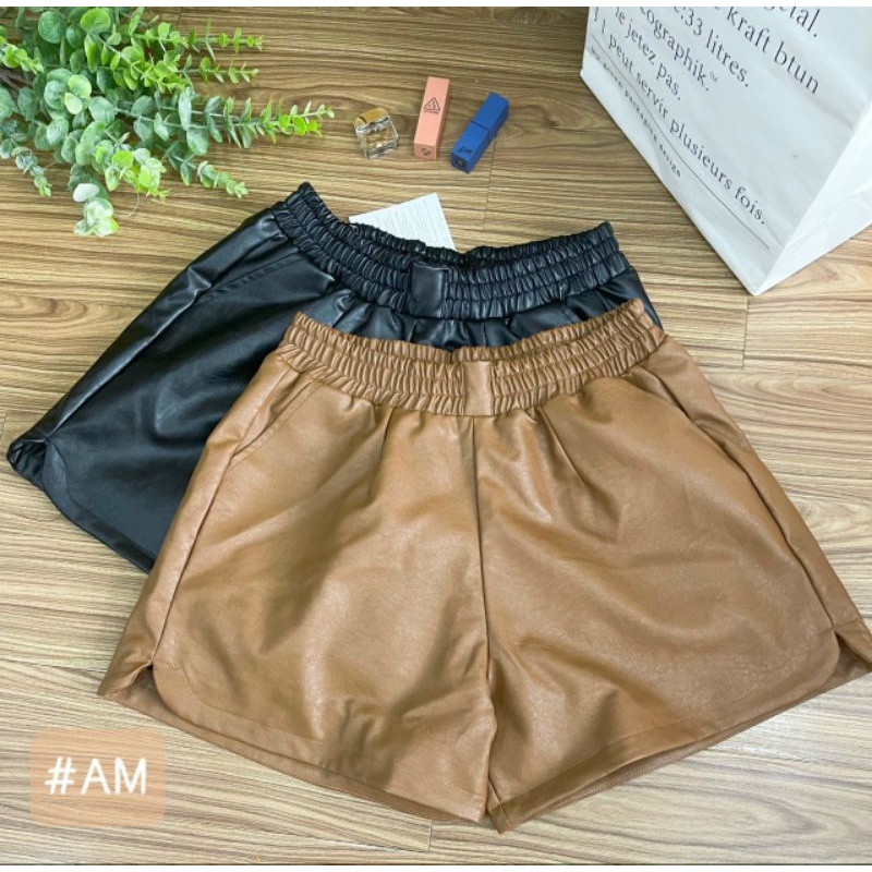 BIGSIZE quần short da cao cấp