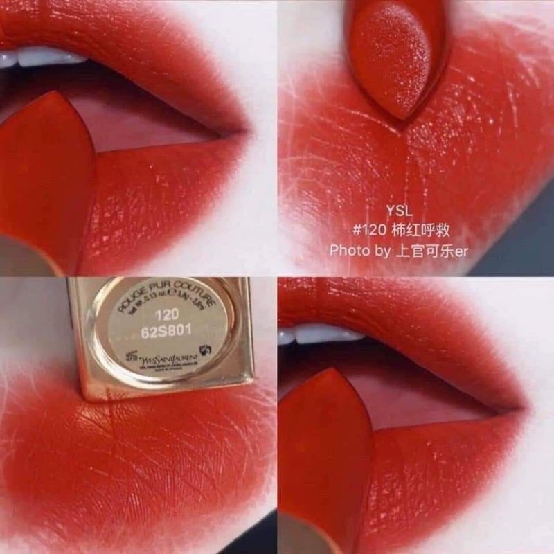 Son YSL 120 màu đỏ cherry chính hãng siêu đẹp