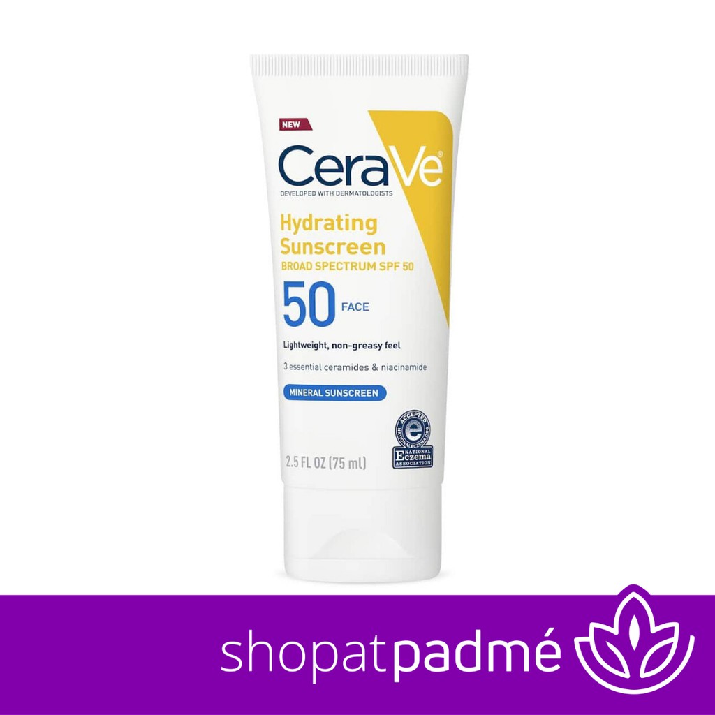 (hàng Mới Về) Kem Chống Nắng Thành Phần Khoáng Chất Dưỡng Ẩm Cho Da Mặt Spf 50 75ml Cerave