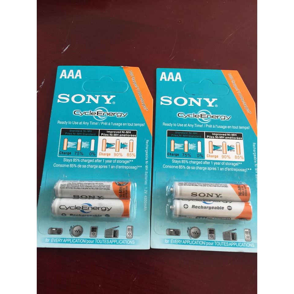 PIN SONY 3A DUNG LƯỢNG 4.600mAh 1 VĨ GỒM 2 VIÊN - PIN SONY AAA SẠC LẠI ĐƯỢC LÊN ĐẾN 1000 LẦN HÀNG XỊN