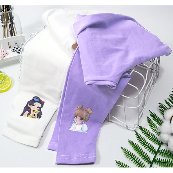 Quần Legging Cotton Màu Sắc Xinh Xắn Cho Bé Gái 100-160cm