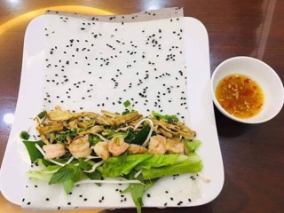 Bánh tráng nhúng mè đen Phan Rang