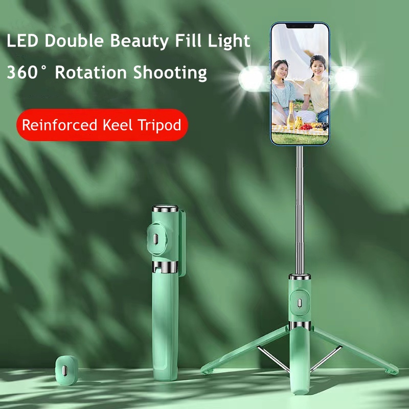Gậy chụp ảnh Selfie kiêm Tripod đa năng có remote Bluetooth điều khiển Tích hợp chân đế hợp kim kẽm chắc chắn