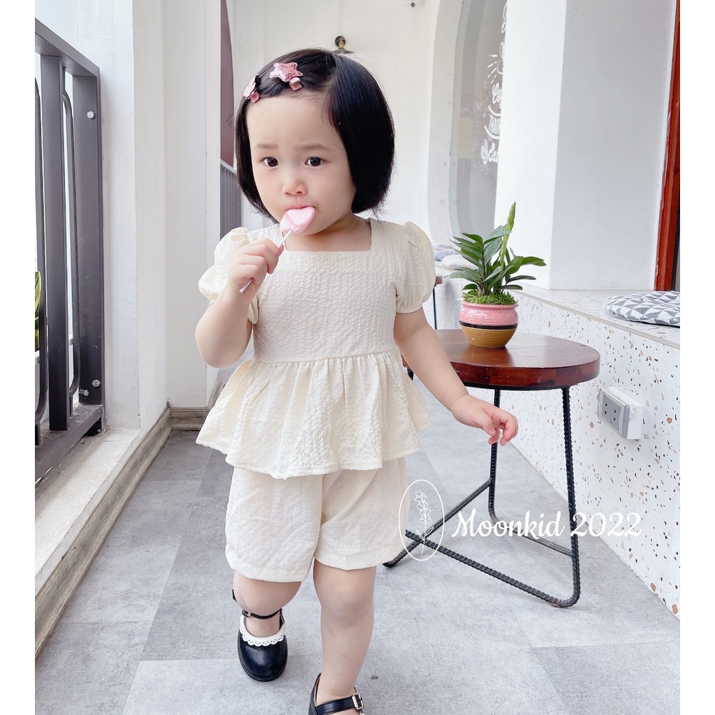 Bộ quần áo đũi xốp bé gái tay bồng 8-20kg