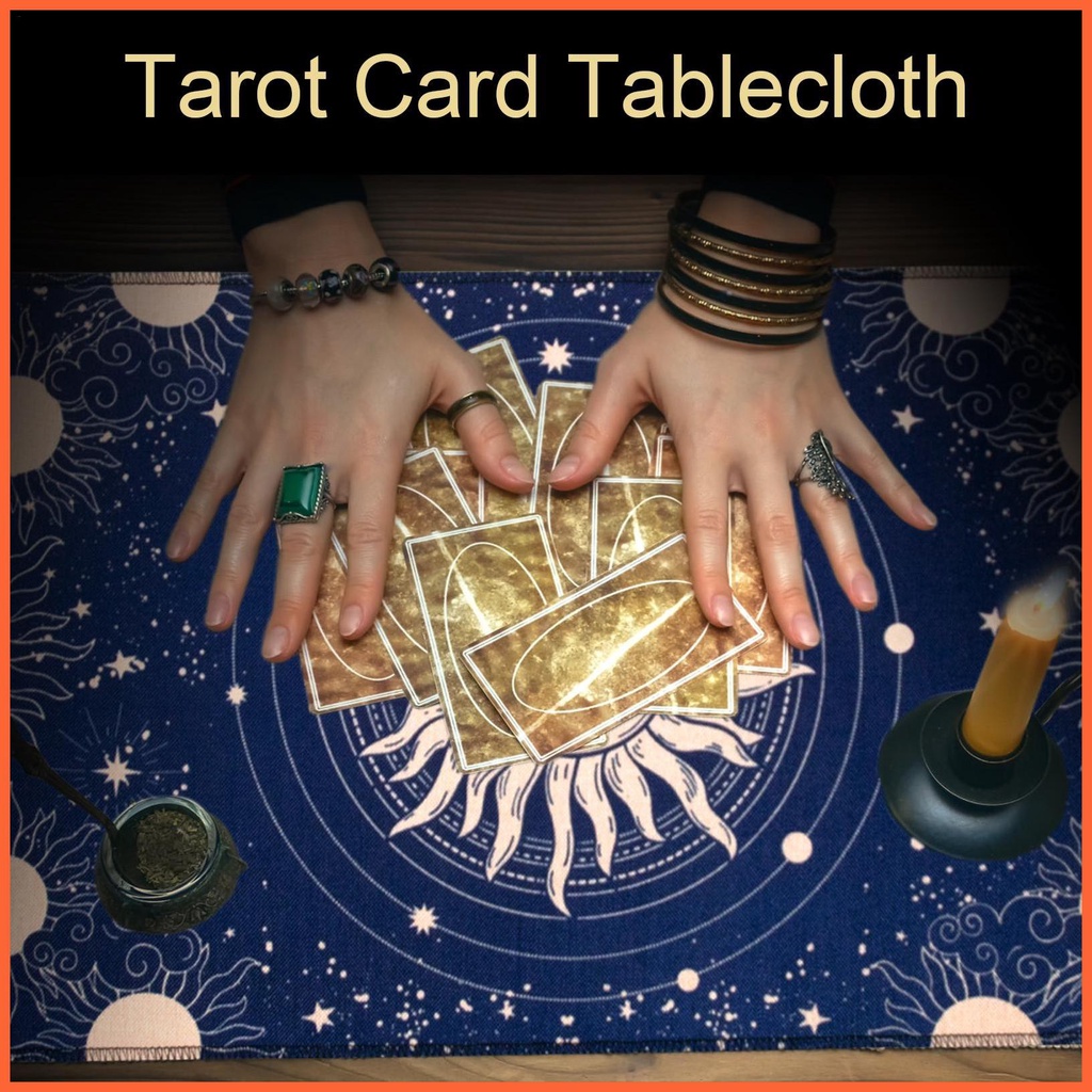 Khăn Trải Bàn Bằng Vải Lanh In Họa Tiết Ngôi Sao/Mặt Trời/Bi Sao Bài Tarot/Mặt Trời/Ngôi Sao