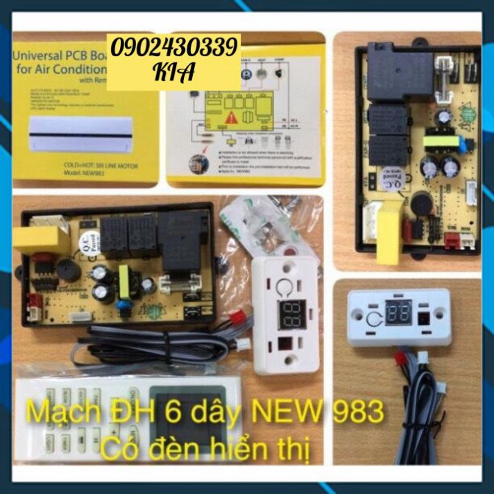 Bo mạch điều hòa đa năng 6 dây có đèn hiển thị NEW983