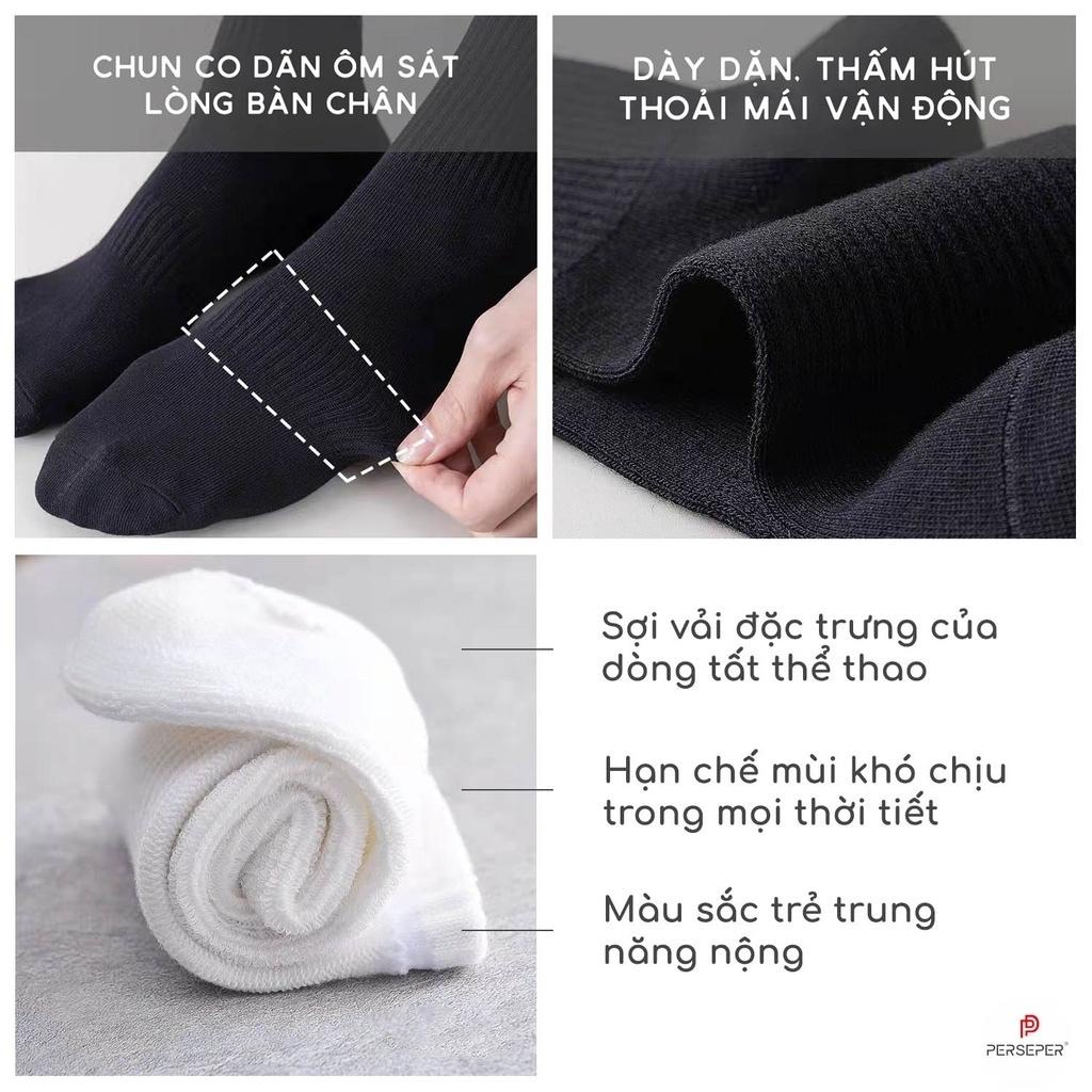 Tất trơn cổ trung nam nữ hàng loại 1 chất dày dặn kèm túi tem tag đầy đủ - CAPMEN 232
