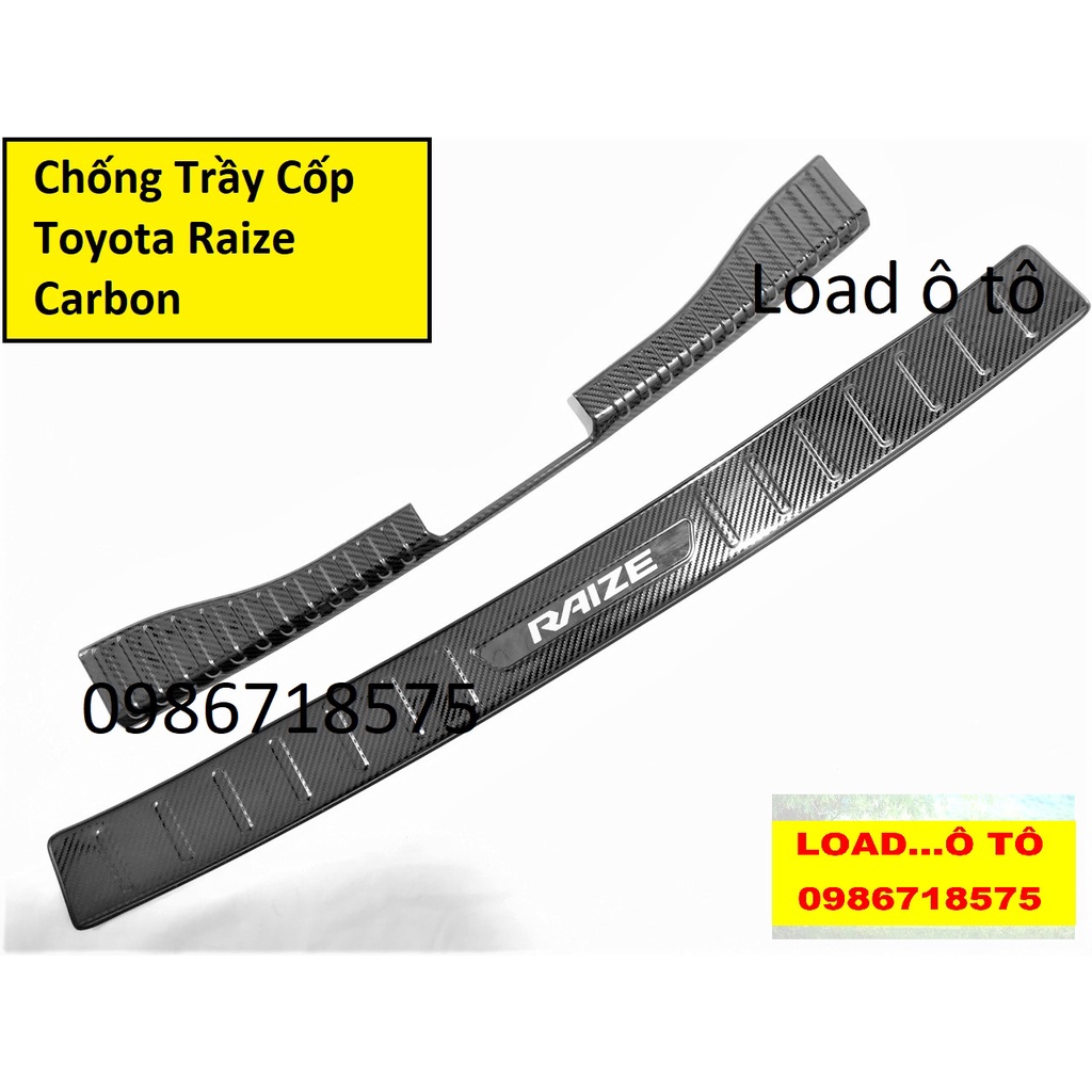 Bộ Ốp Chống Trầy Cốp Carbon Trong, Ngoài Xe Toyota Raize 2022-2021 Mẫu Vân Carbon Sang Trọng