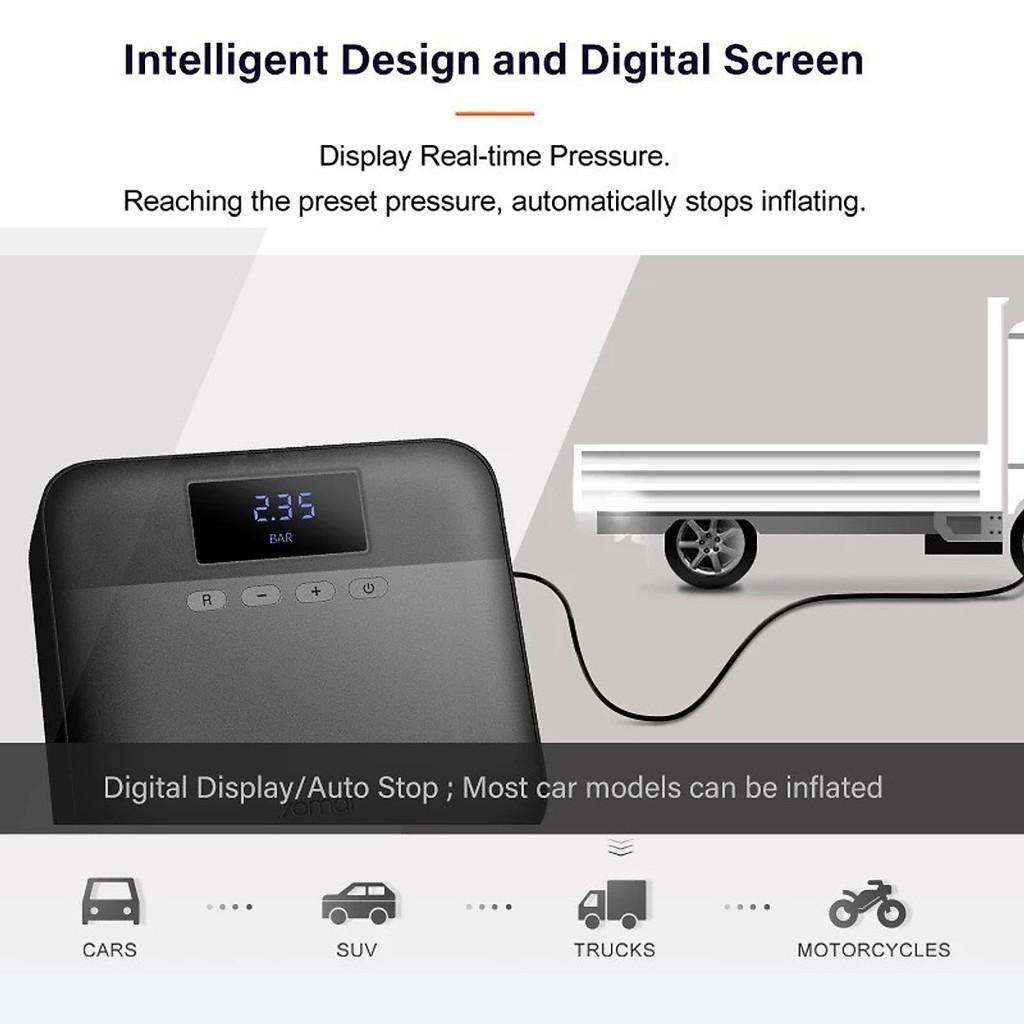 Máy bơm lốp xe ô tô 70MAI Lite Midrive Cao Cấp Hàng Chính Hãng Bảo Hành 12 Tháng Đổi Mới