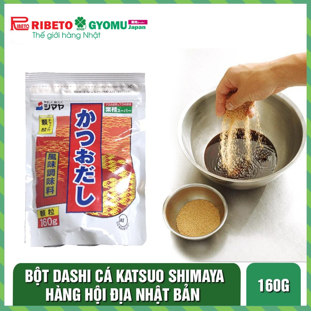 Dashi Dạng Bột cá Katsuo Shimaya - Gói 160gram - Hàng nội địa Nhật Bản