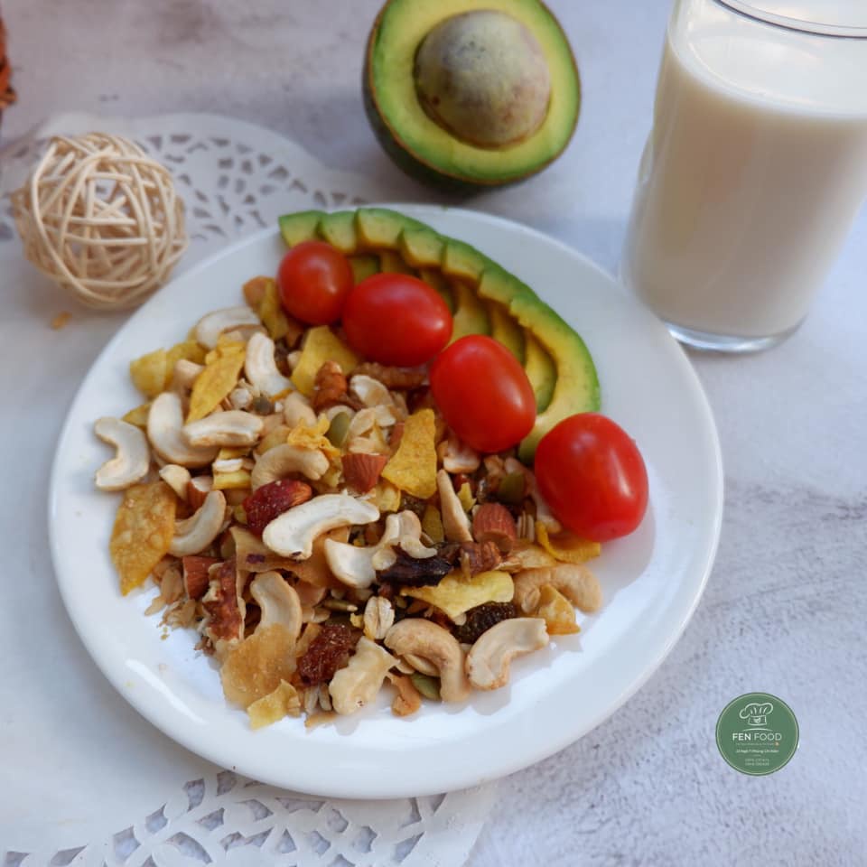 500g Ngũ Cốc Hạt Granola Ăn Kiêng Giảm Cân Nhiều Hạt, Không Đường