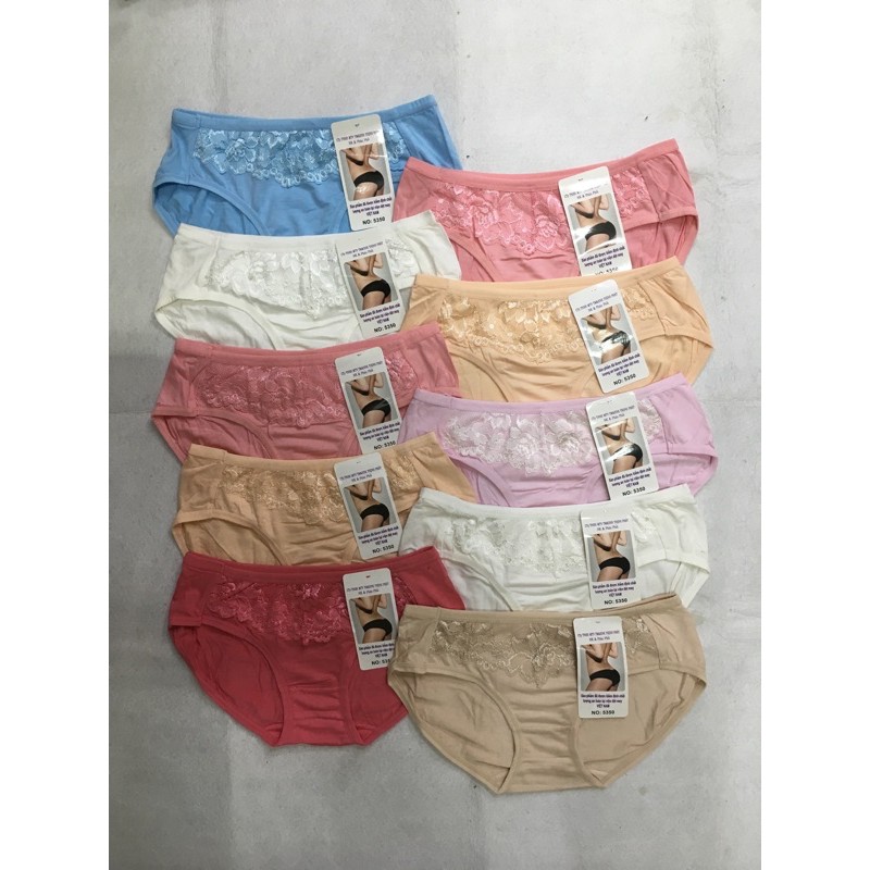 10 Quần lót nữ cotton phối ren (5350) HT hiệu Thịnh Phát. CT