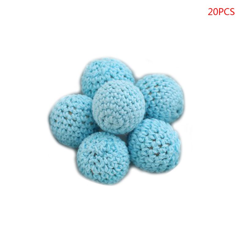 Set 20 Hạt Nhựa Tròn 20mm Làm Đồ Trang Sức Ngậm Mọc Răng Cho Bé