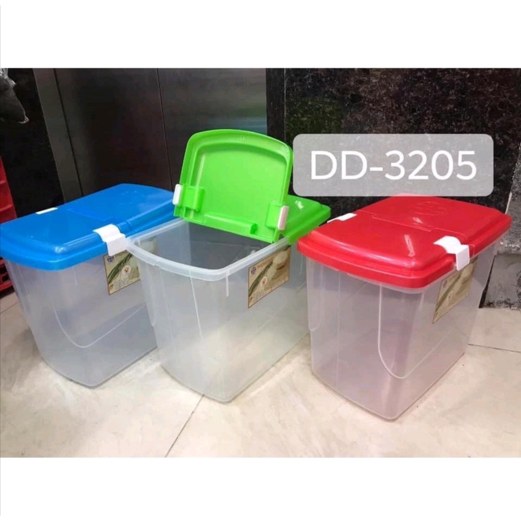 Thùng đựng gạo 15kg và 10kg có nắp nhựa Việt Nhật plastic 5355. Kích thước: 32 x 32 x 34cm