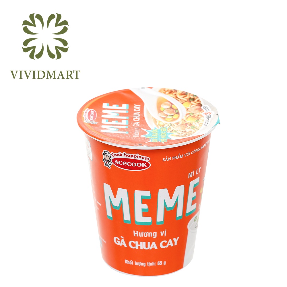 [Toàn quốc] [Ly lẻ] MÌ LY MEME 2 VỊ: GÀ CHUA CAY, THỊT XÀO HÀNH PHI – LY 65g - ACECOOK | BigBuy360 - bigbuy360.vn