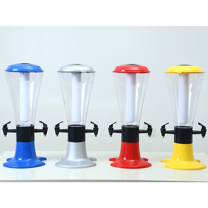 Tháp Bia  2 Vòi 3 Lít Có Đèn Led Hàng Chất Lượng Cao Bền Đẹp