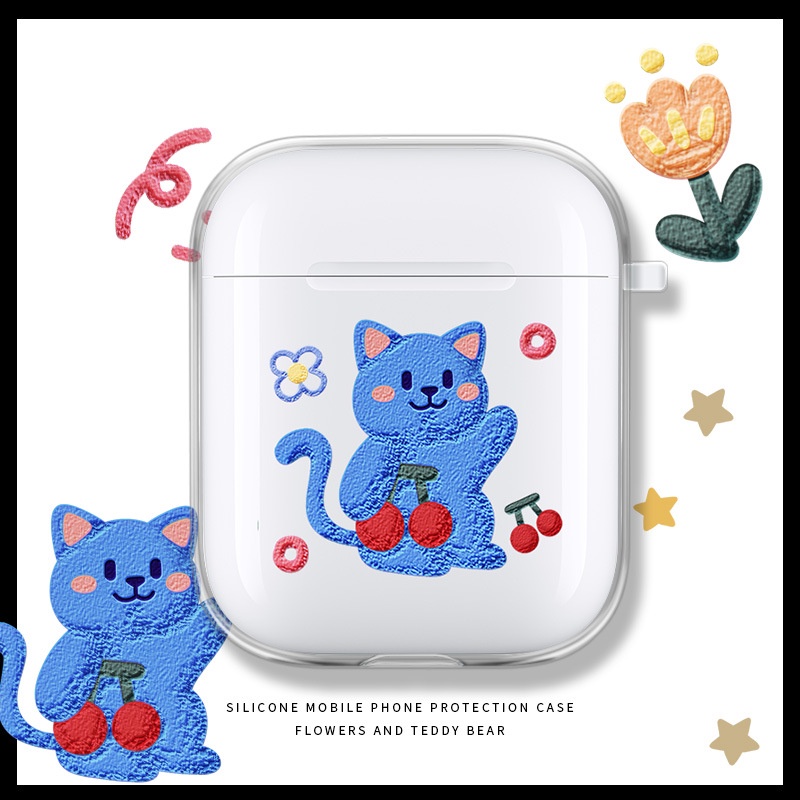 Ốp lưng iphone Ốp lưng iphone Vỏ Bảo Vệ Hộp Sạc Tai Nghe Bluetooth Airpods Pro 2/3 Bằng tpu Trong Suốt Họa Tiết Hoạt Hình Dễ Thương RK CASE RK CASE