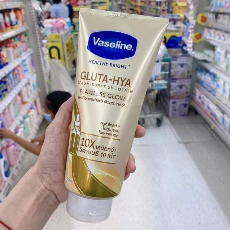 Sữa dưỡng thể Vaseline Healthy bright gluta Hua serum Burst lotion 10x thái lan