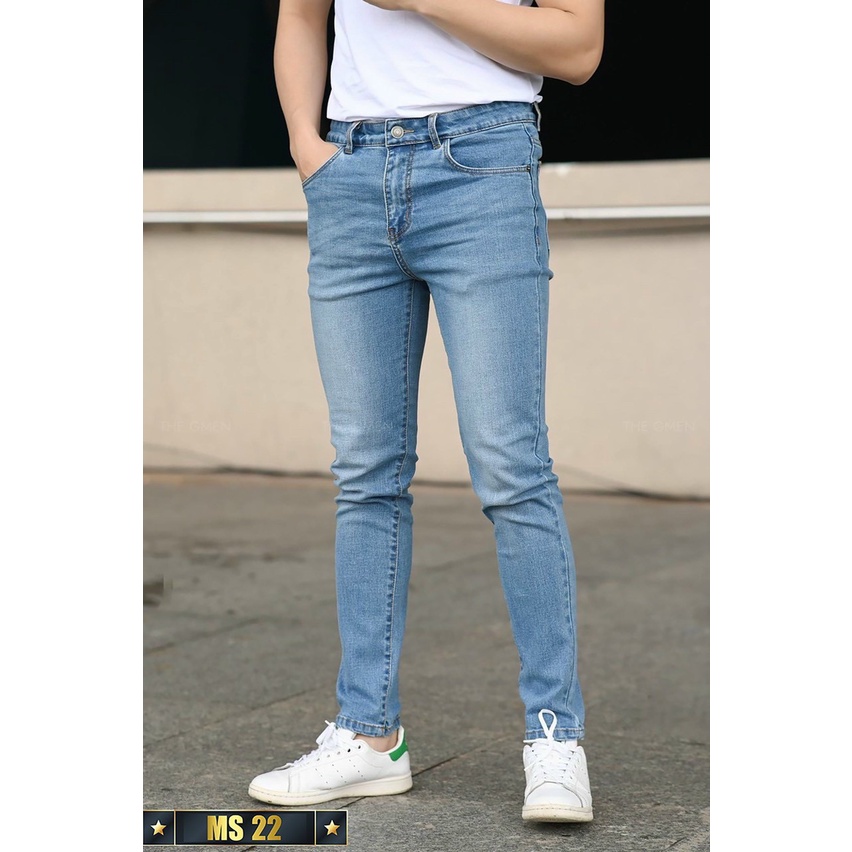 Quần jean nam xanh trơn cao cấp-chất bò co dãn 4 chiều-from chuẫn thời trang Lady-Hn Store88 o26