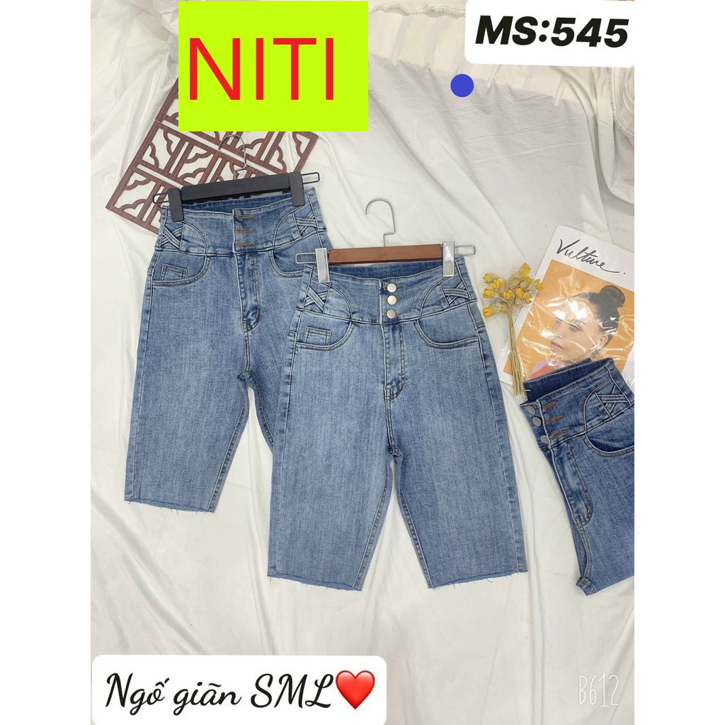 [ NL545 ] QUẦN SKINNY JEAN NGỐ LỬNG NỮ LƯNG CAO 3 NÚT 2 CHÉO NHÂN MÀU XANH NHẠT, XANH ĐẬM CAO CẤP NITI, CHẤT VẢI DÀY