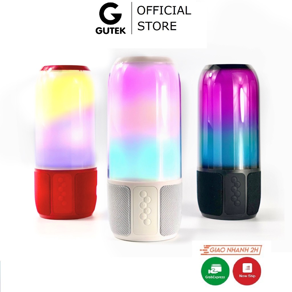 Loa bluetooth nghe nhạc không dây siêu bass Gutek Pulse 3 có đèn led nháy theo nhạc